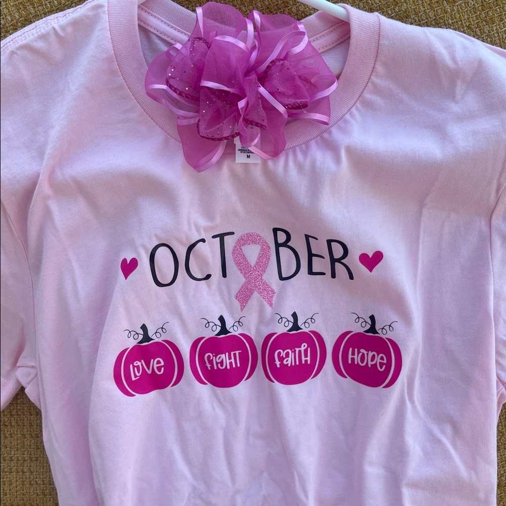 Bella Canvas Pink October Cancer Awareness Tee